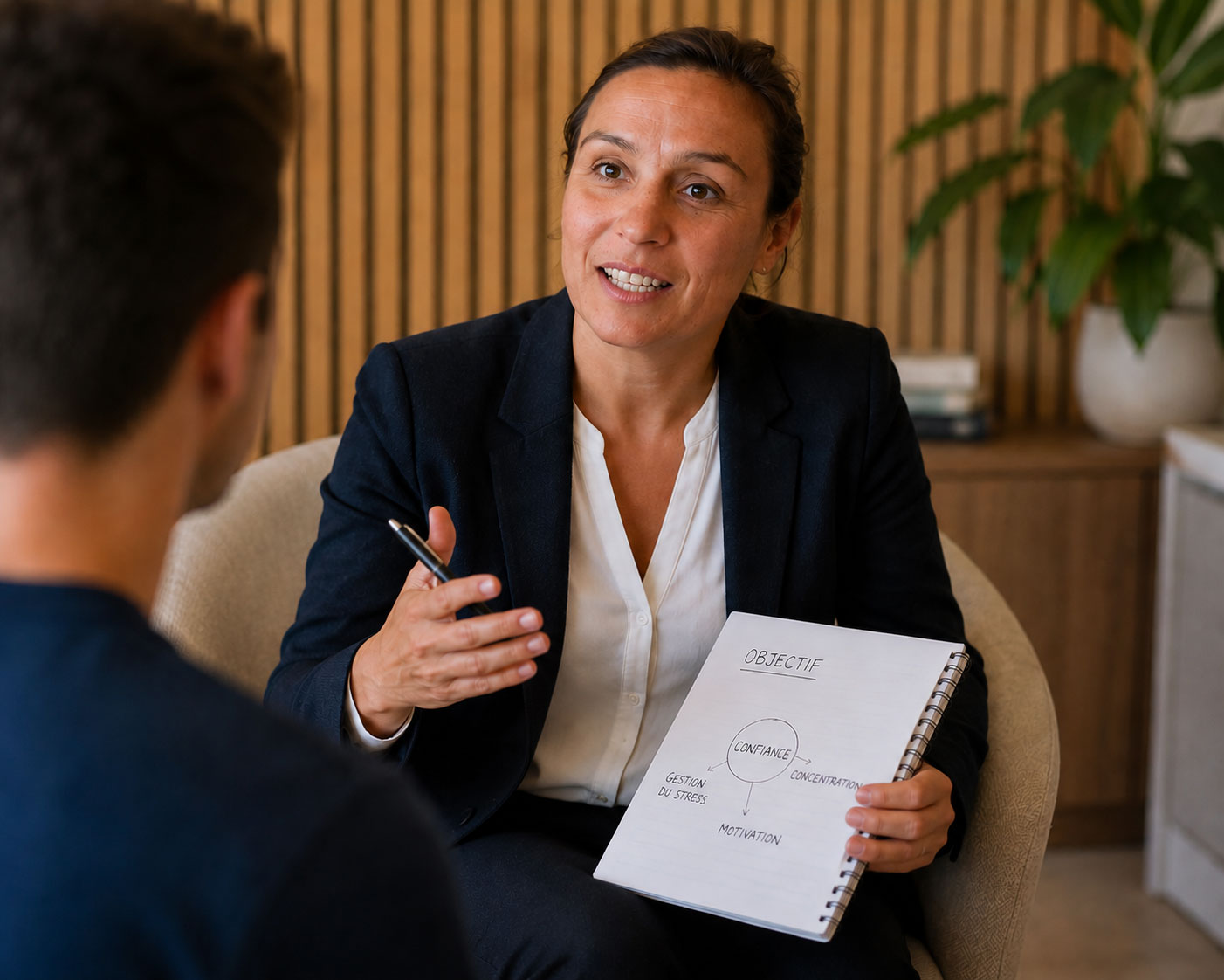 Barbara Harel en séance de coaching mental