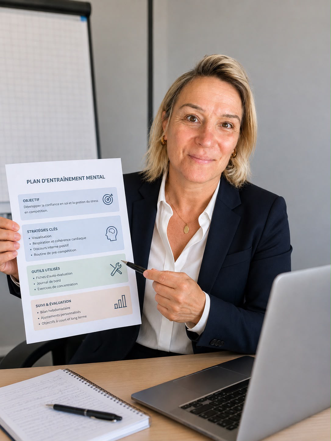 Barbara Harel en séance de coaching mental